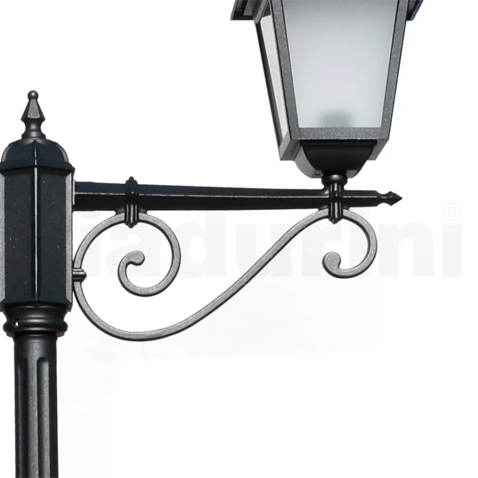 255 cm hoge straatlamp in antraciet glas en aluminium Made in Italy - Scintilla Viadurini