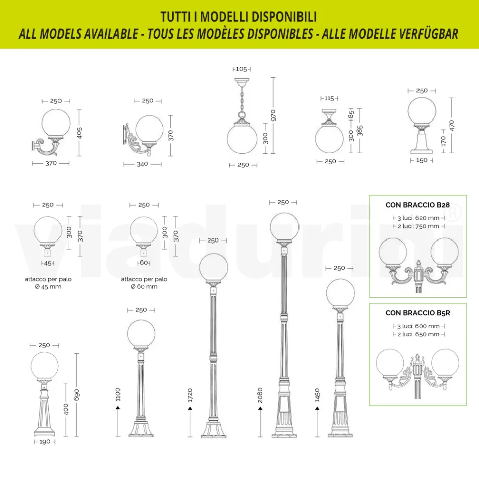 270 cm hoge straatlamp in acryl en antraciet aluminium Made in Italy - Trovaantracite Viadurini