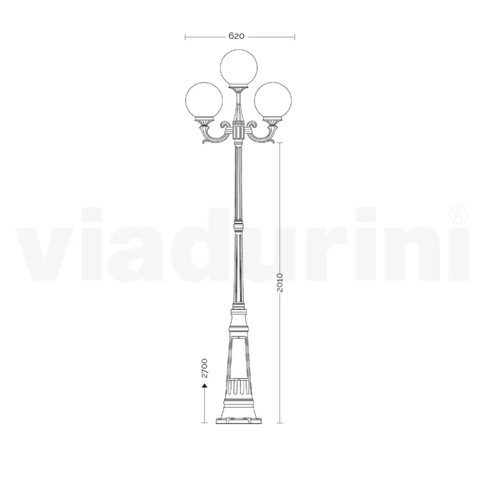 270 cm hoge straatlamp in acryl en antraciet aluminium Made in Italy - Trovaantracite Viadurini