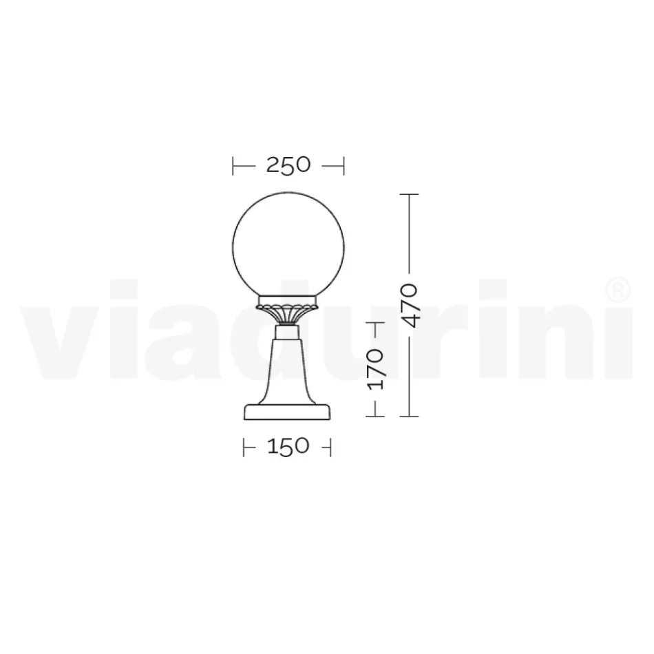 47 cm hoge straatlamp in acryl en antraciet aluminium Made in Italy - Trovaantracite Viadurini