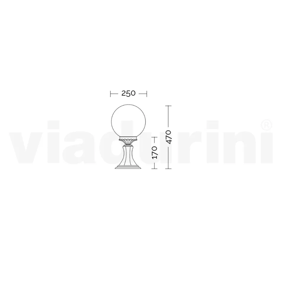 47 cm hoge straatlamp in wit acryl en aluminium gemaakt in Italië - Trovabianco Viadurini