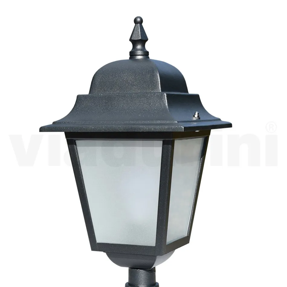 53,5 cm hoge straatlamp in antraciet glas en aluminium Made in Italy - Scintilla Viadurini