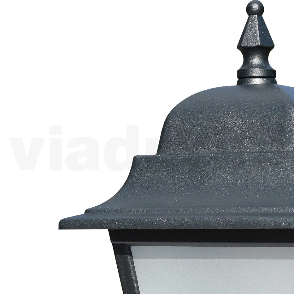 53,5 cm hoge straatlamp in antraciet glas en aluminium Made in Italy - Scintilla Viadurini