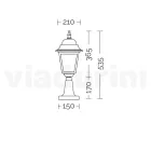 53,5 cm hoge straatlamp in antraciet glas en aluminium Made in Italy - Scintilla Viadurini