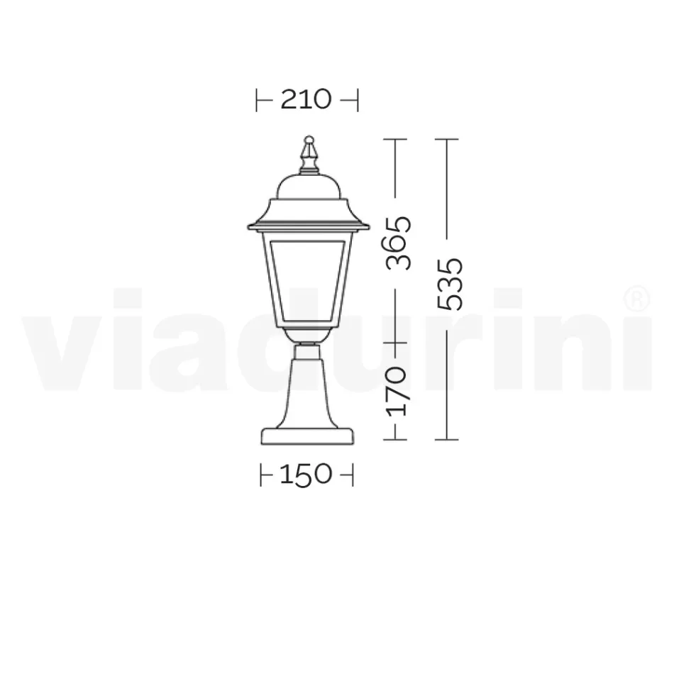 53,5 cm hoge straatlamp in antraciet glas en aluminium Made in Italy - Scintilla Viadurini
