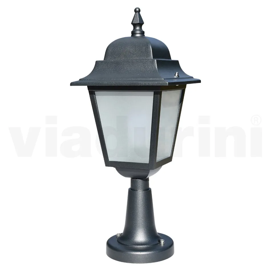 53,5 cm hoge straatlamp in antraciet glas en aluminium Made in Italy - Scintilla Viadurini