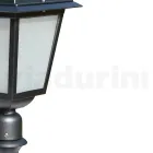 76,5 cm hoge tuinlamp in antraciet aluminium en gezandstraald glas - Elric Viadurini