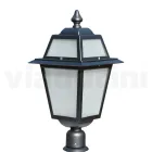 Tuinlantaarnpaal 76,5 cm hoog in antraciet aluminium en gezandstraald glas - Elric Viadurini