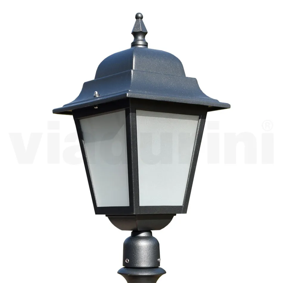 76 cm hoge straatlamp in antraciet glas en aluminium Made in Italy - Scintilla Viadurini