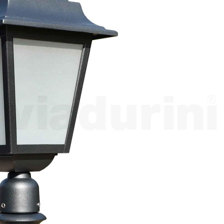 76 cm hoge straatlamp in antraciet glas en aluminium Made in Italy - Scintilla Viadurini