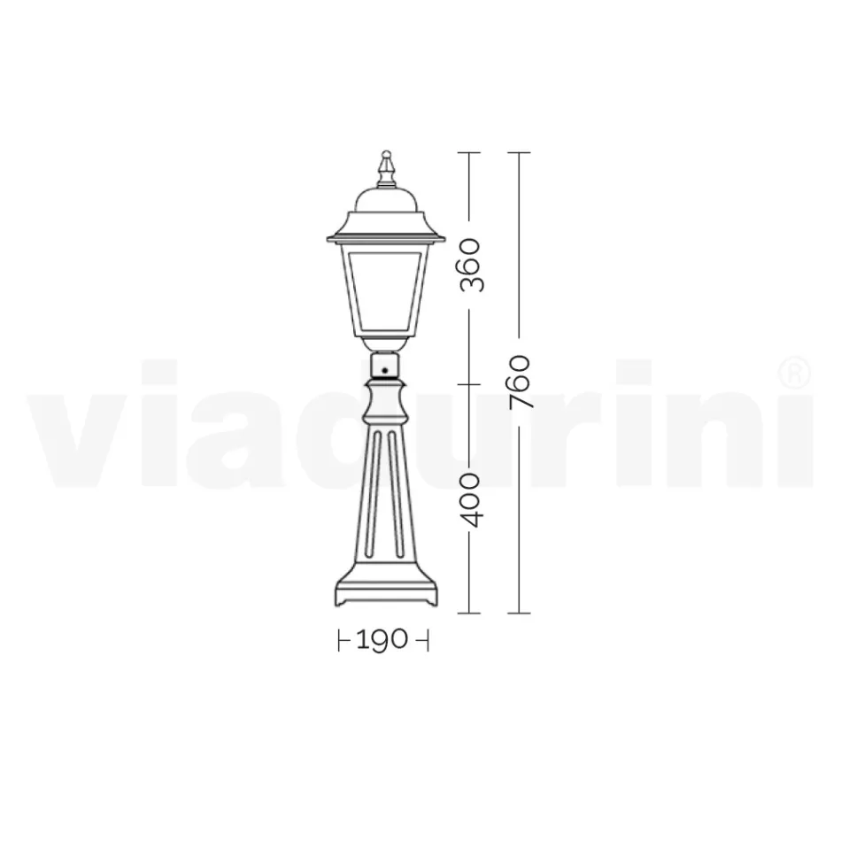 76 cm hoge straatlamp in antraciet glas en aluminium Made in Italy - Scintilla Viadurini