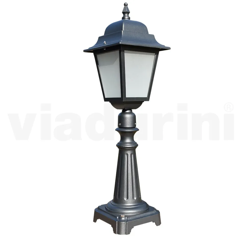 76 cm hoge straatlamp in antraciet glas en aluminium Made in Italy - Scintilla Viadurini