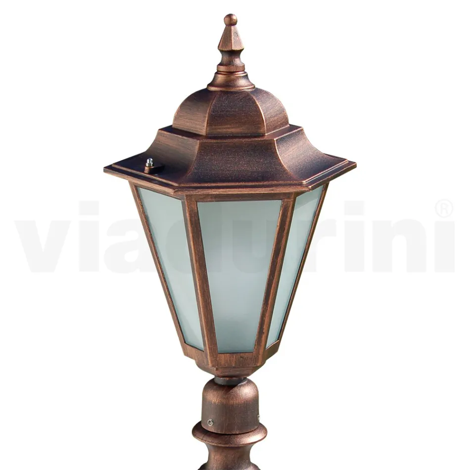 79 cm hoge tuinlamp in glas en 5 aluminium afwerkingen - Pinako Viadurini