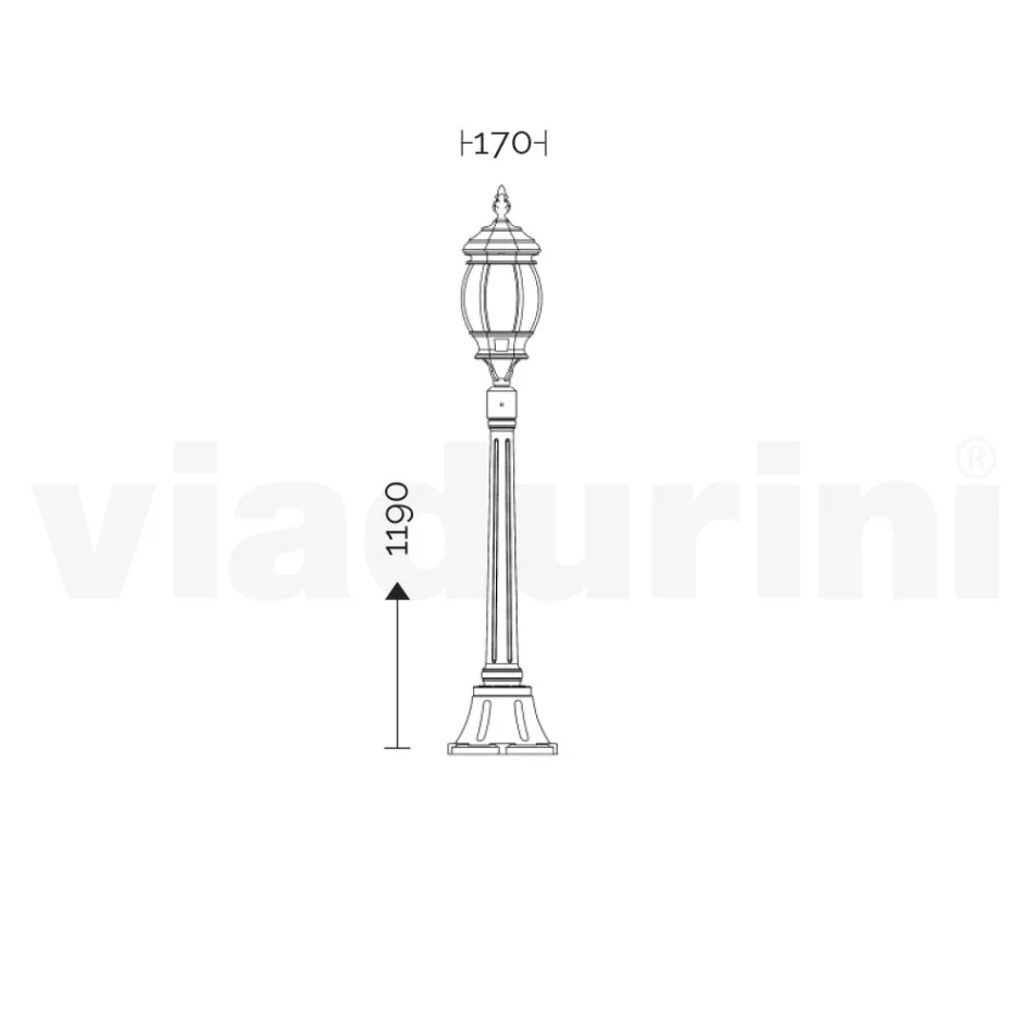 Lage buitenlamp in antraciet aluminium Made in Italy - Impero Viadurini