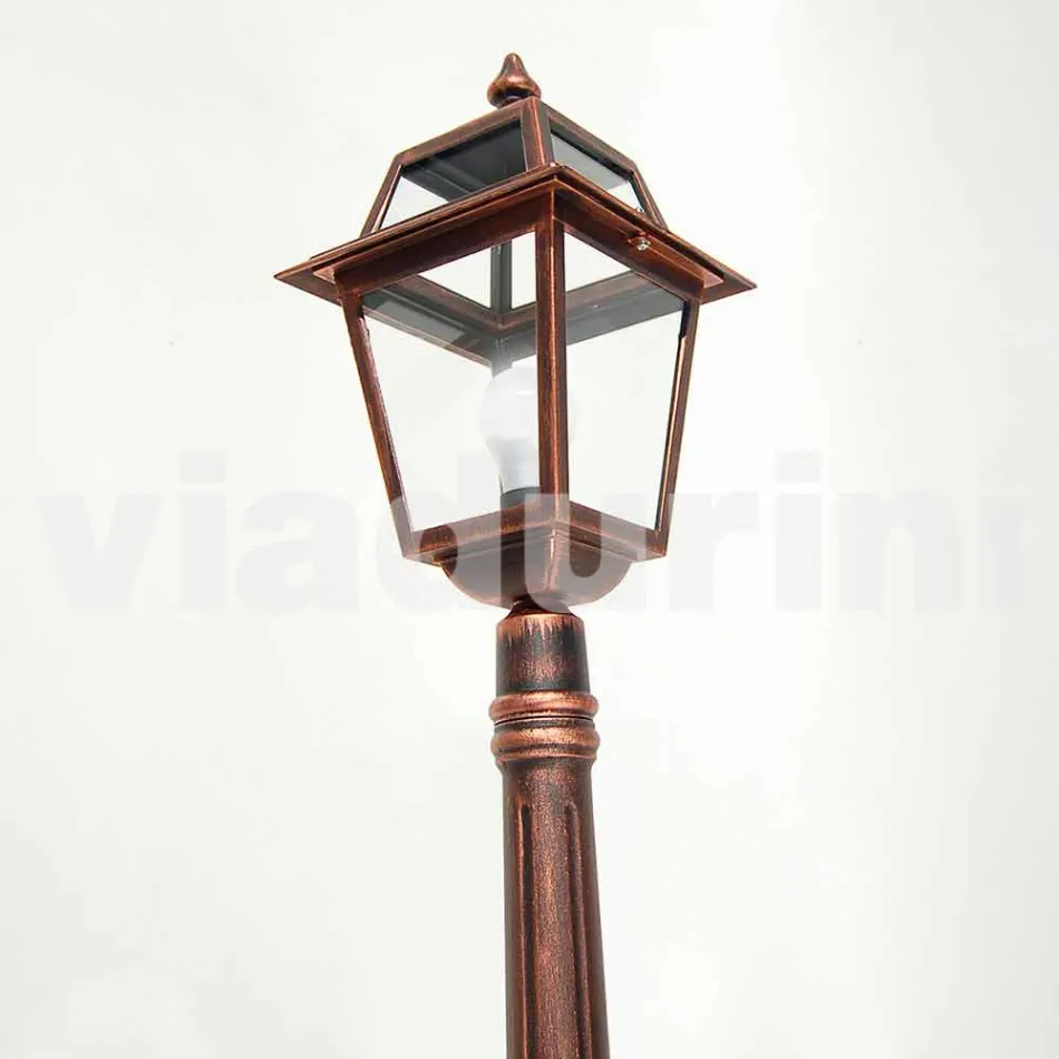 Lage straatlantaarn voor buiten in aluminium geproduceerd in Italië, Kristel Viadurini