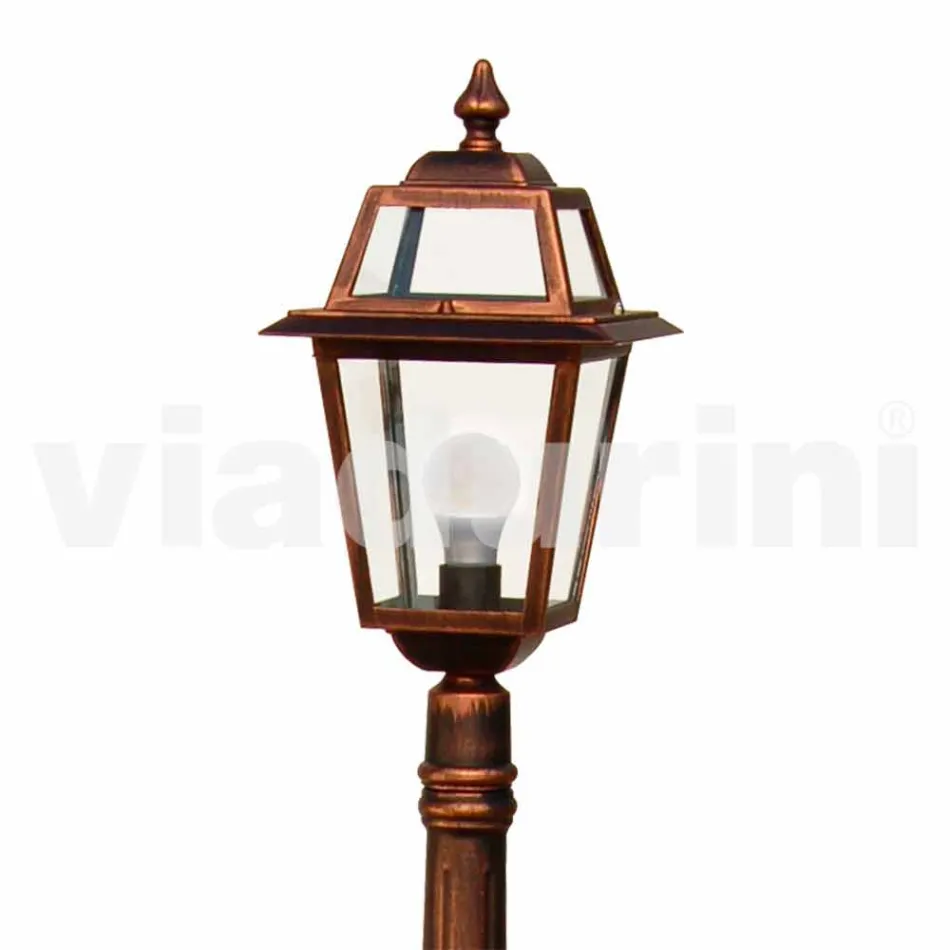 Lage straatlantaarn voor buiten in aluminium geproduceerd in Italië, Kristel Viadurini