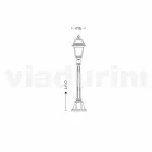 Lage straatlantaarn voor buiten in aluminium geproduceerd in Italië, Kristel Viadurini