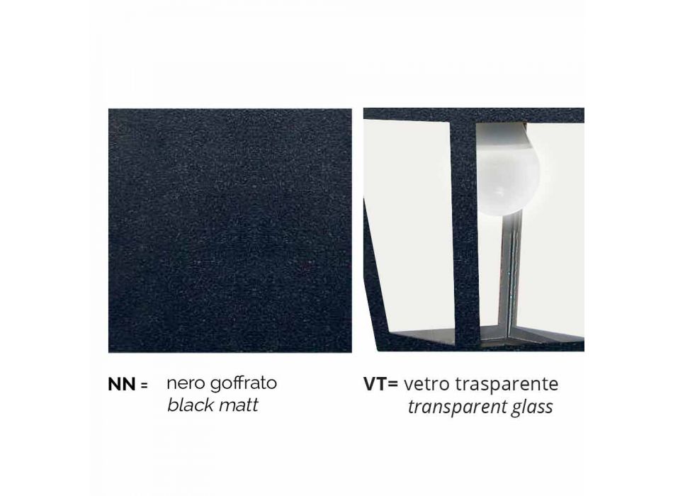 Lage straatlantaarn voor buiten in aluminium geproduceerd in Italië, Kristel Viadurini