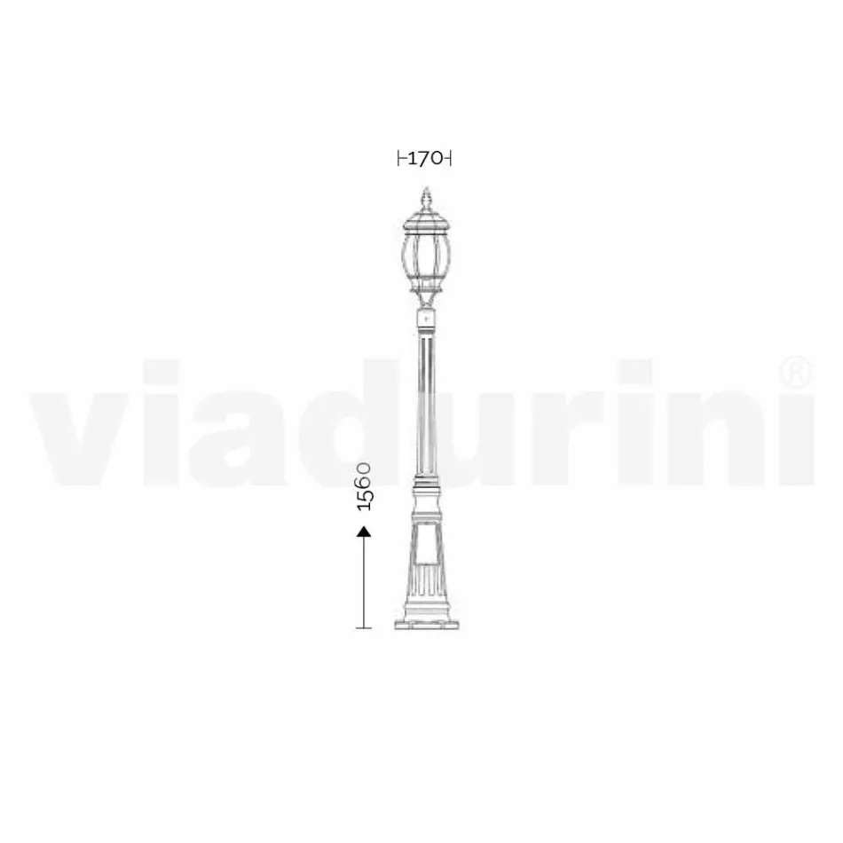 Buitenlamp met een aluminium lamp gemaakt in Italië, Anika Viadurini