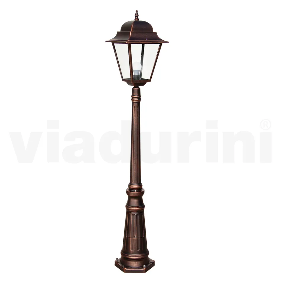 161 cm hoge buitenlamp in glas en gegoten aluminium - Alchemist Viadurini