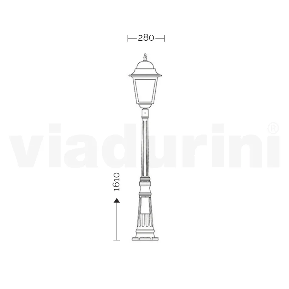 161 cm hoge buitenlamp in glas en gegoten aluminium - Alchemist Viadurini