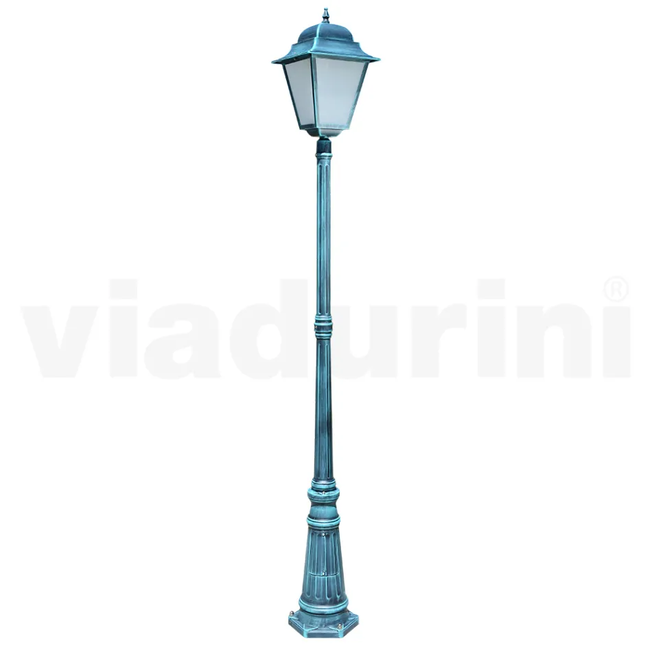 222 cm hoge buitenlamp in glas en gegoten aluminium - Alchemist Viadurini