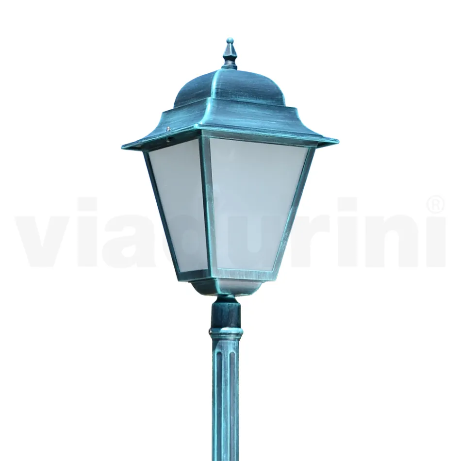 222 cm hoge buitenlamp in glas en gegoten aluminium - Alchemist Viadurini