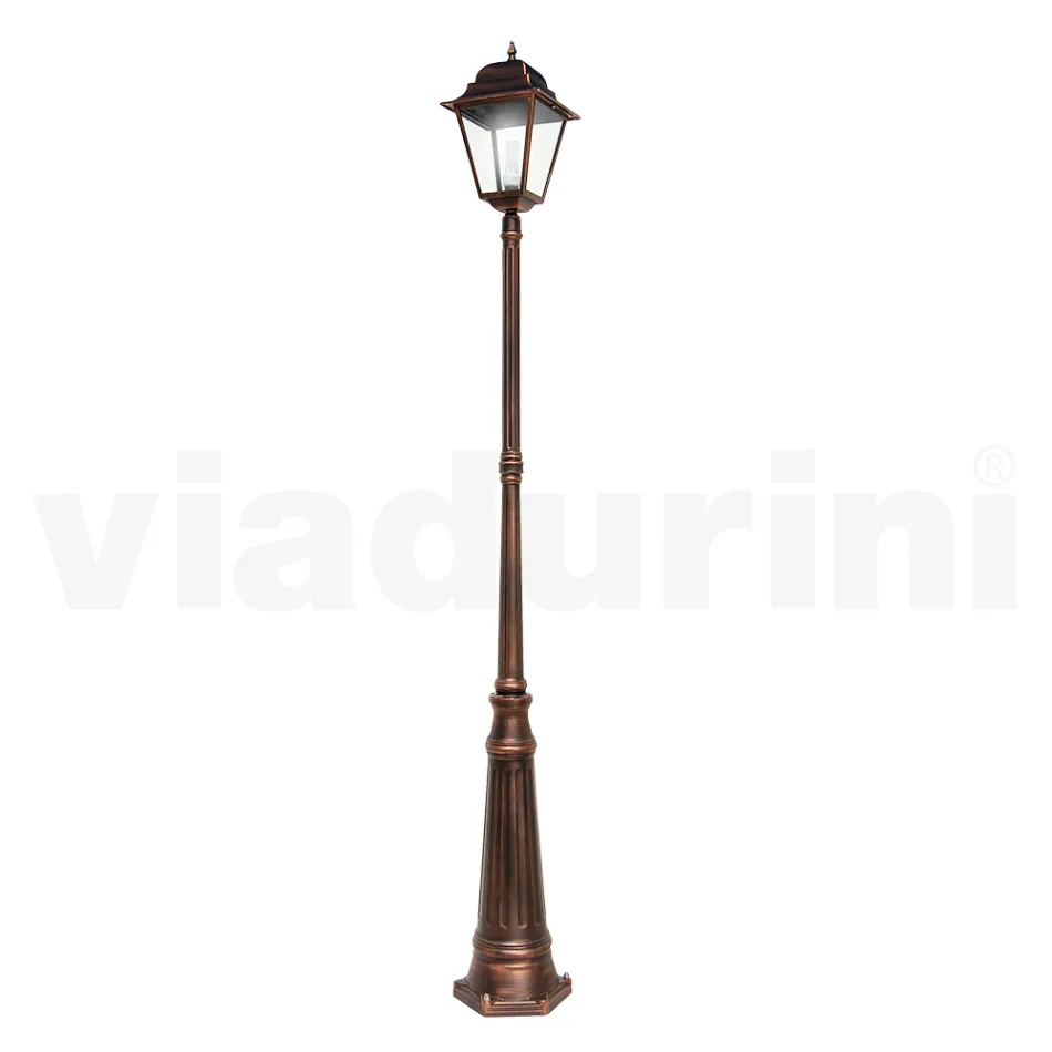 252 cm hoge buitenlamp in glas en gegoten aluminium - Alchemist Viadurini