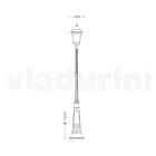 252 cm hoge buitenlamp in glas en gegoten aluminium - Alchemist Viadurini