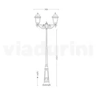 296 cm hoge buitenlamp in glas en gegoten aluminium - Alchemist Viadurini