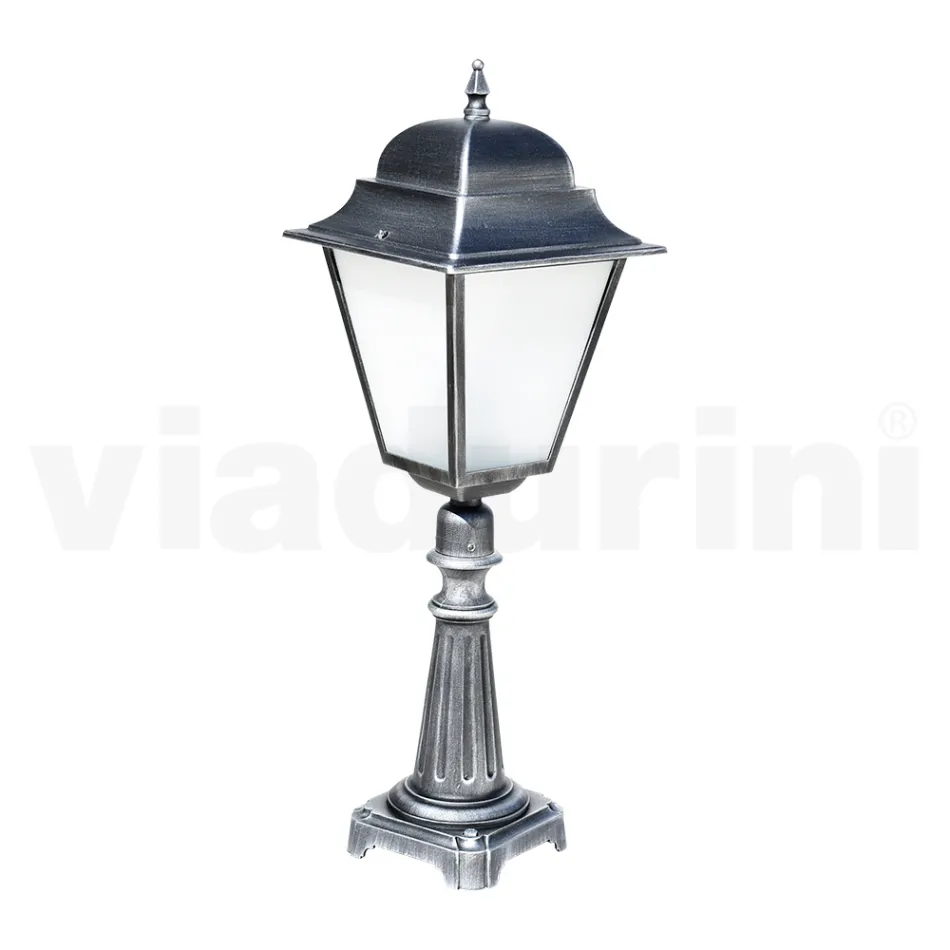 85 cm hoge buitenlamp in glas en gegoten aluminium - Alchemist Viadurini