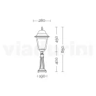 85 cm hoge buitenlamp in glas en gegoten aluminium - Alchemist Viadurini