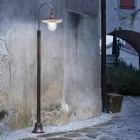 Buitenlantaarnpaal in zwart aluminium en handgeschilderde bloemen - Latina Viadurini