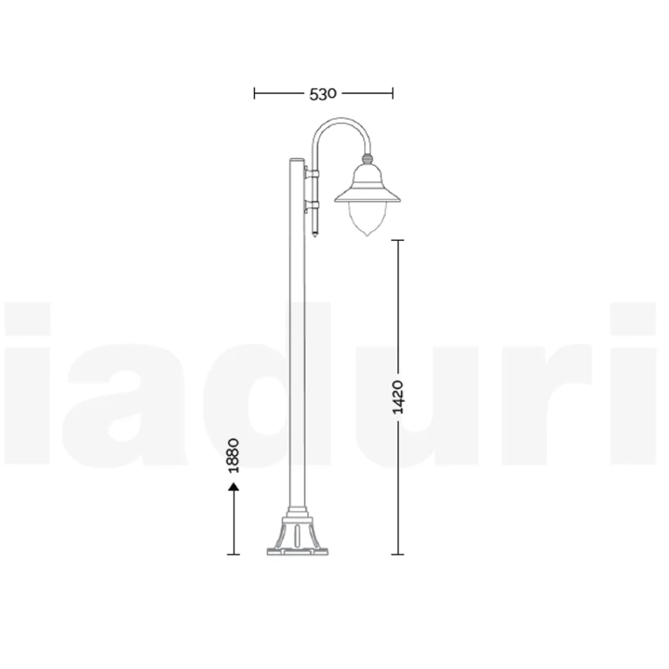 Vintage stijl buitenlamp van aluminium gemaakt in Italië - Cassandra Viadurini