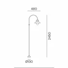 Tuinlantaarnpaal met hoge of lage boog in messing en koper - Edge van Il Fanale Viadurini