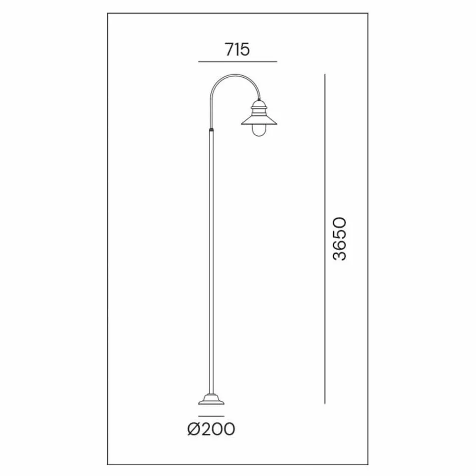 Tuinlantaarnpaal met hoge of lage boog in messing en koper - Edge van Il Fanale Viadurini