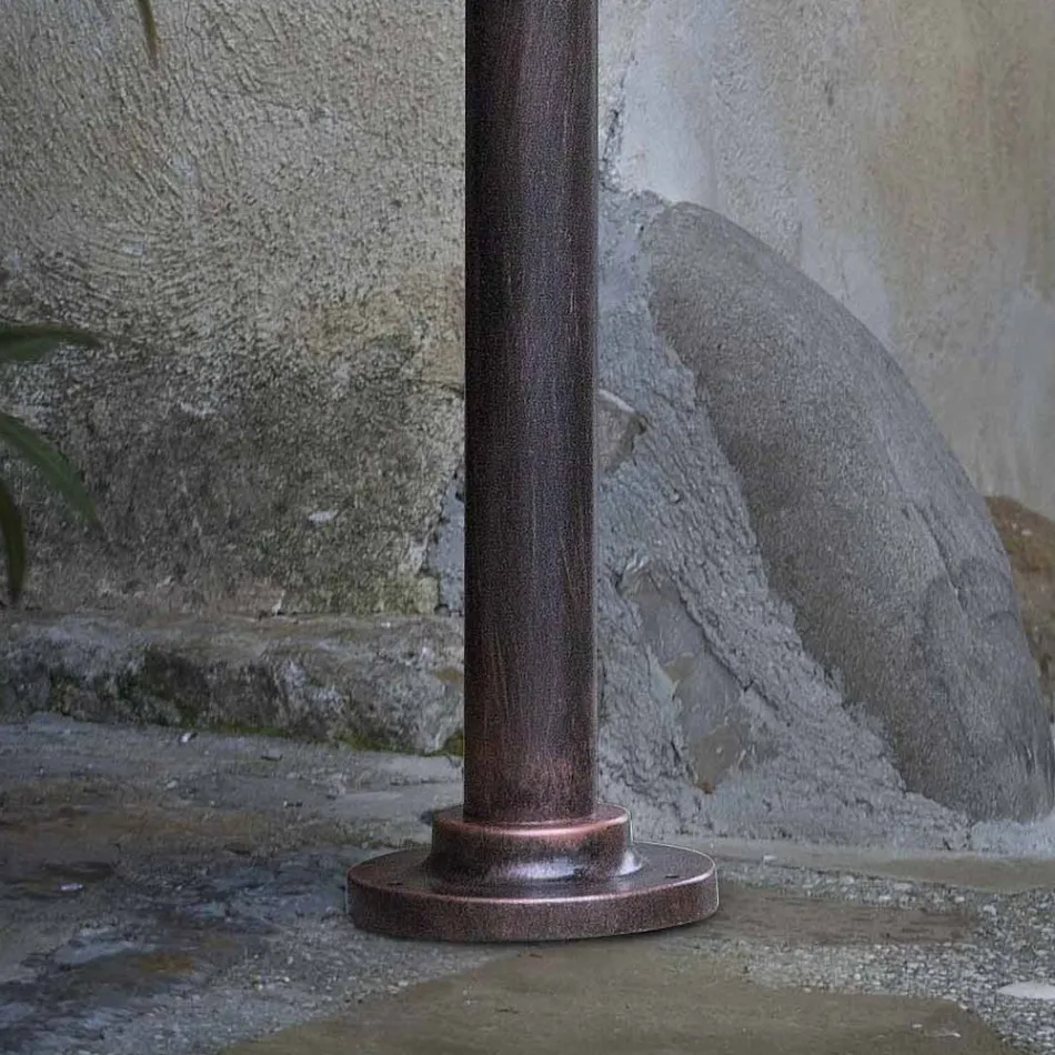 Tuinlantaarnpaal gebogen ontwerp in aluminium met de hand gedecoreerd - Campobasso Viadurini