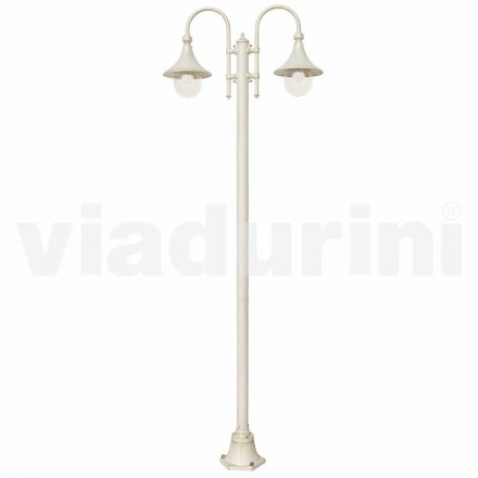 Tuinlamp in wit spuitgietaluminium gemaakt in Italië, Anusca Viadurini