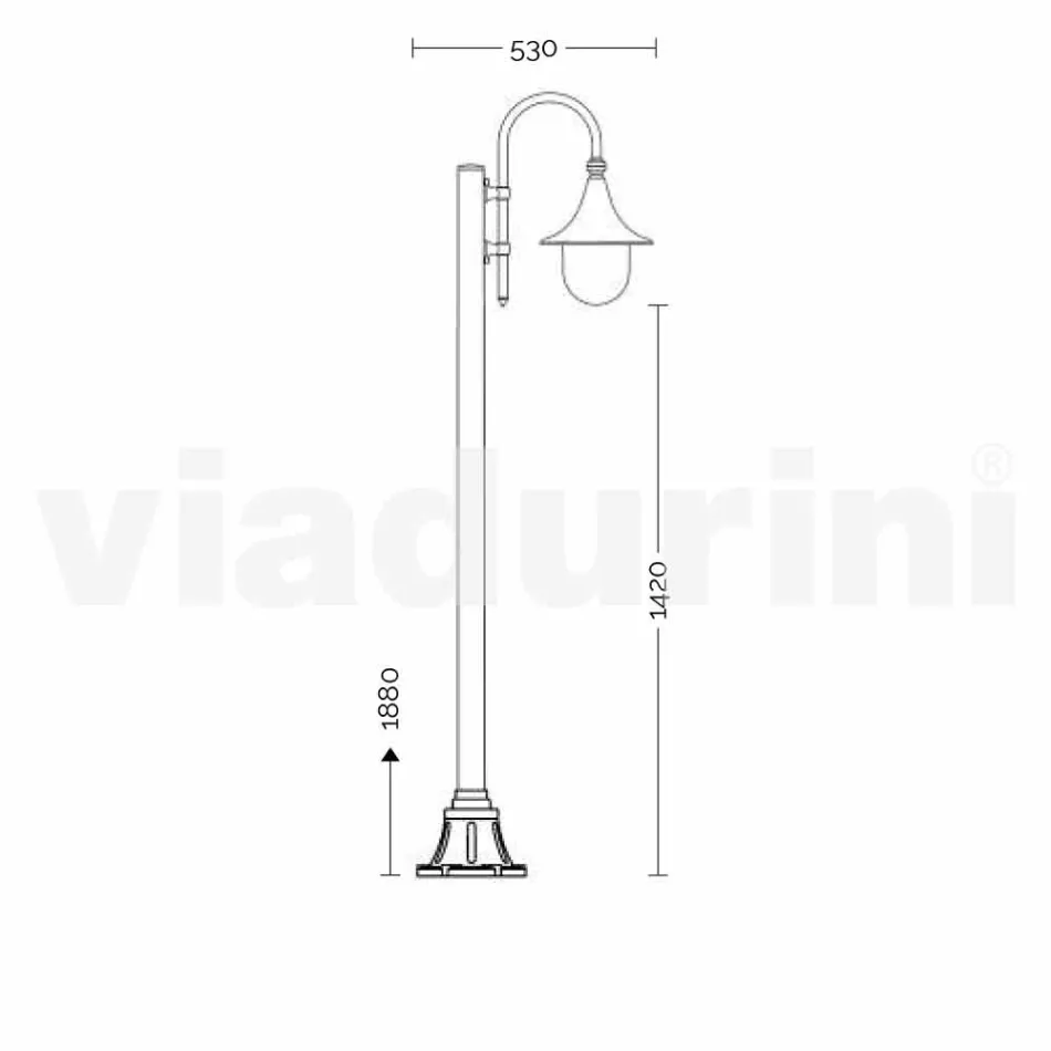 Tuinlamp in gegoten aluminium gemaakt in Italië, Anusca Viadurini