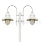 Vintage tuinlamp 2 lampen in aluminium gemaakt in Italië - Cassandra Viadurini