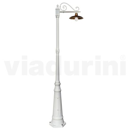 Vintage tuinlamp van aluminium en messing Made in Italy - Adela Viadurini