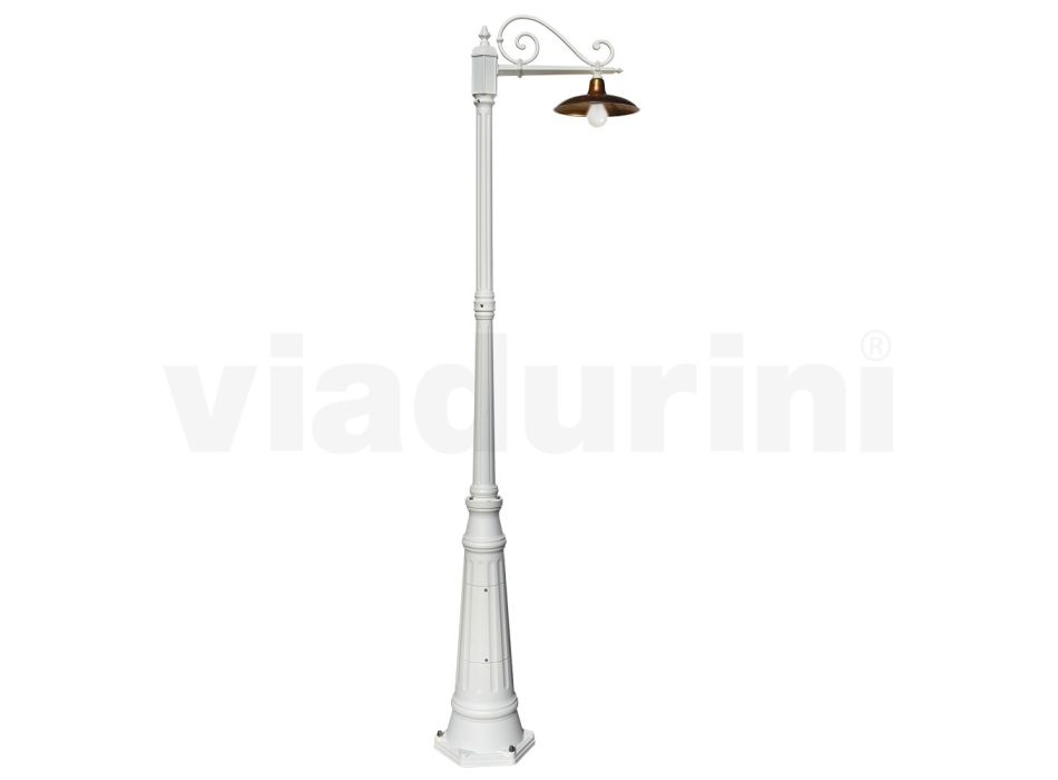 Vintage tuinlamp van aluminium en messing Made in Italy - Adela Viadurini