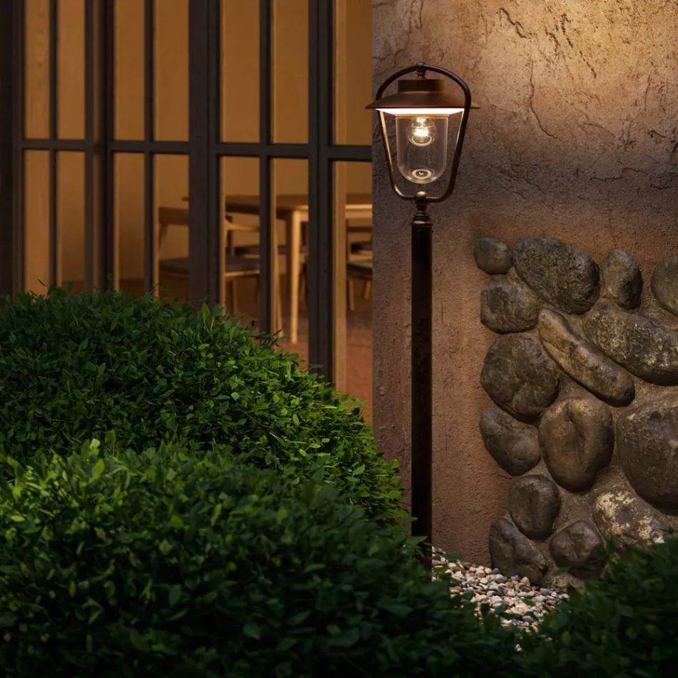 Vintage buitenlantaarnpaal in koper en messing, 2 hoogtes - Calmaggiore van Il Fanale Viadurini