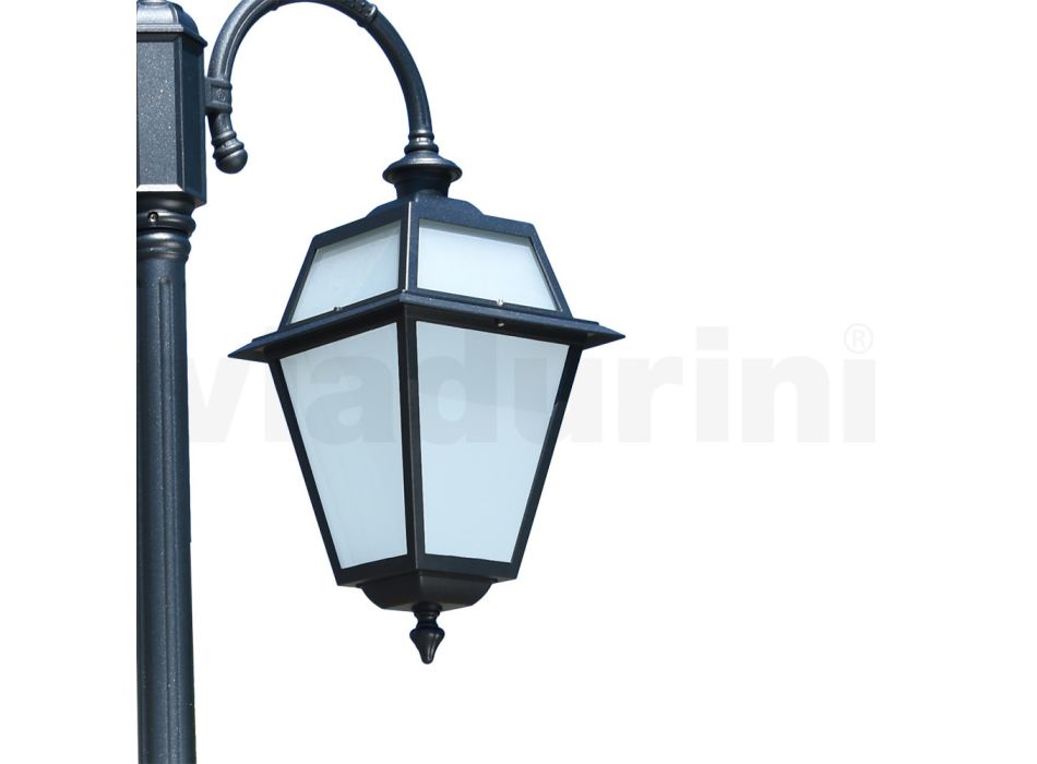 Tuinlamp met 2 lampen van aluminium en glas Made in Italy - Vivian Viadurini