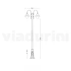 Tuinlamp met 3 lampen in aluminium Made in Italy - Cassandra Viadurini