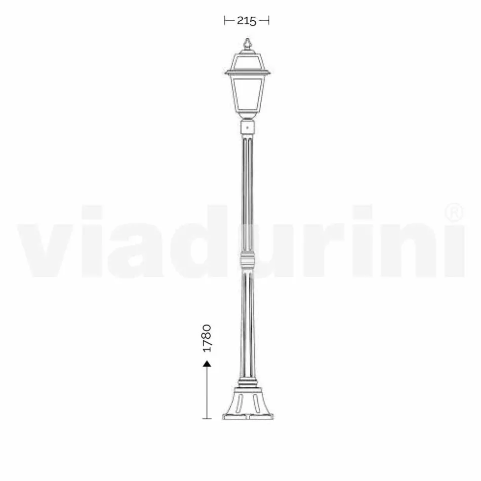 Straatlantaarn voor klassieke outdoor made in Italy, Kristel Viadurini