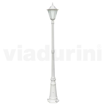 Vintage buitenlamp in wit aluminium gemaakt in Italië - Terella Viadurini