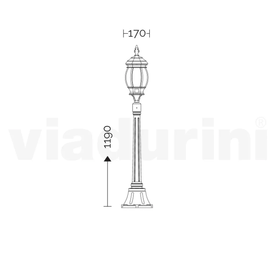 Vintage stijl straatlantaarn in wit aluminium gemaakt in Italië - Dodo Viadurini