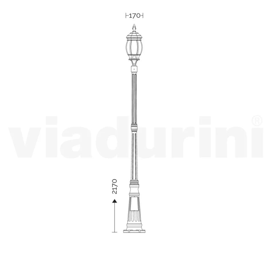 Vintage stijl straatlantaarn in wit aluminium gemaakt in Italië - Dodo Viadurini