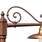 Straatlantaarn in vintage stijl in corten aluminium en messing gemaakt in Italië - Adela Viadurini